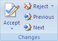 Accept or reject changes